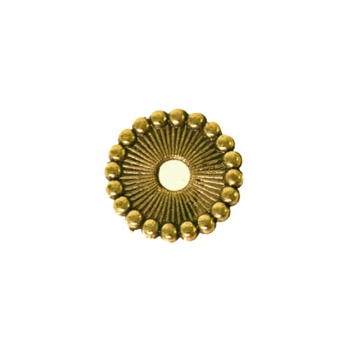Kettakujuline, antiikse mustriga ehte vahedetail, metallhelmes ø11 x 1,5 mm, auk ø2,5 mm