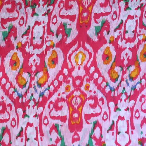 Ornamendimustriga, šifoon, läbikumav kostüümikangas (Yoryu Chiffon), 149cm, 209.065, Soodushind!