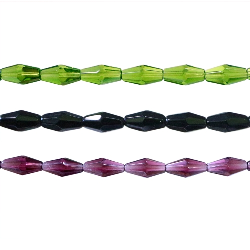 Ovaalsed, tahulised, pikuti läbistatud auguga 12x6mm klaashelmed tamiilil