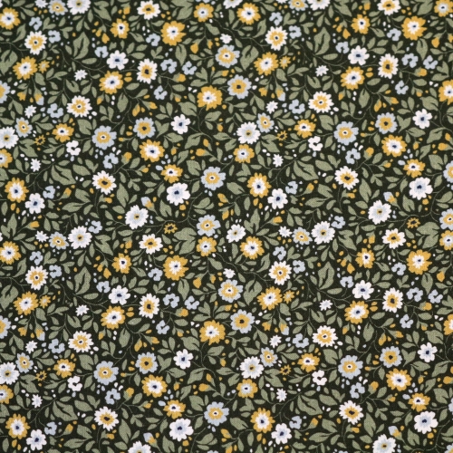 Lillemustriga, puuvillane popliinkangas (Poplin Floret), 150cm, 7005, 7006