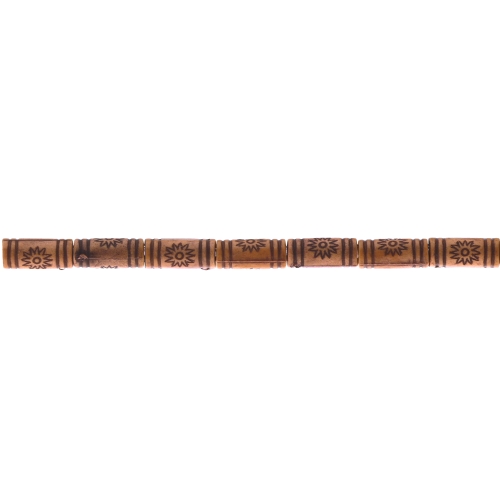 Piklikud plasthelmed antiikse reljeefse mustriga terrakota tooniga 10 x 3mm