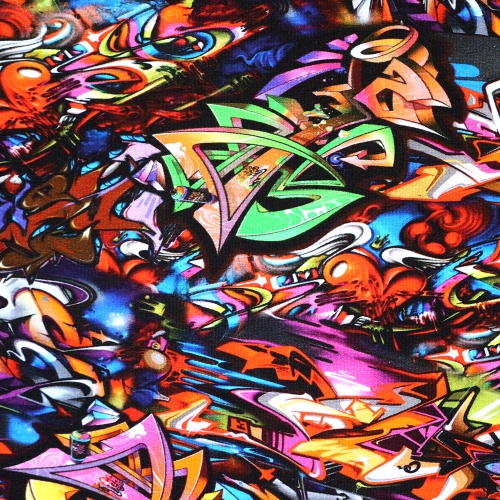 Graffitiga, puuvillane elastaaniga trikookangas, 160cm, DIGI-5762