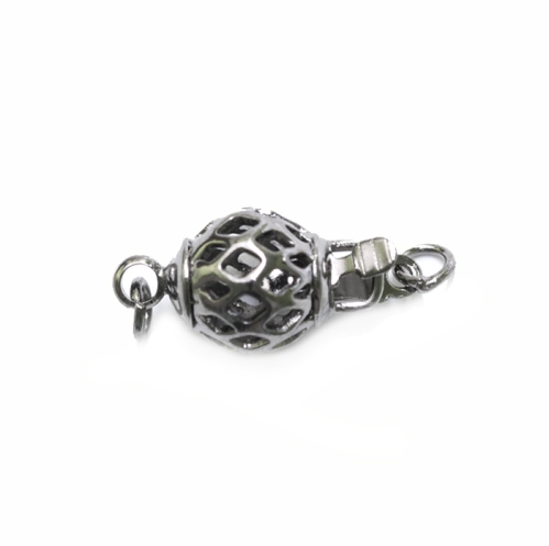 Karpkinnis, ümar, antiikse mustriga, 15 x 8mm