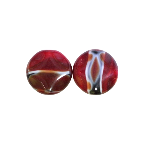 Ümar, lapik, tahuline 16x16x8mm klaashelmes segatud värvidega