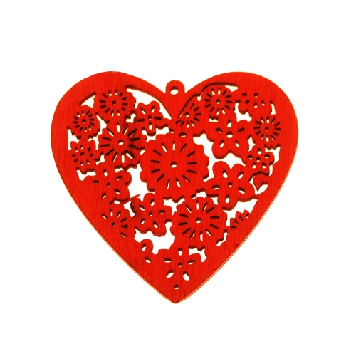 Südamemotiiviga pitsilised erivärvilised puitripatsid, 49 × 49 × 2 mm