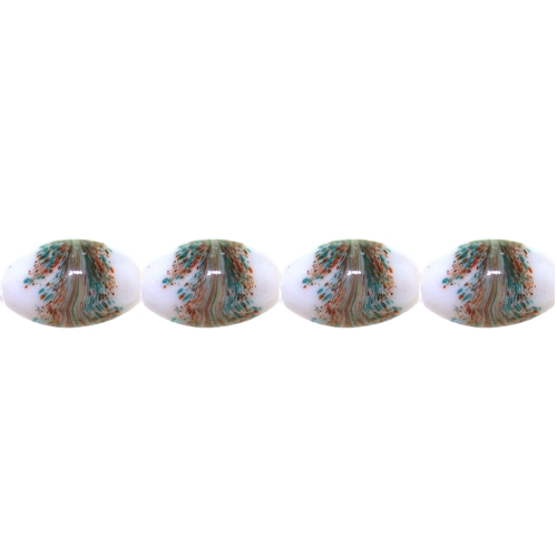 Ovaalne klaashelmes, kauni maalilise mustriga 21,5x13mm