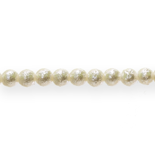 Ümar krobelise pinnaga pärlmutter läbipaistmatu klaashelmes 6mm