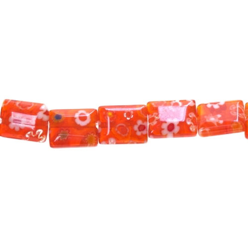Kirjud mustrilised kandilised lapikud millefiori pärlid 10x8x4mm