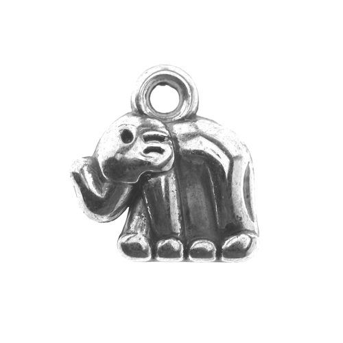 Elevandiga, metallilaadsest plastikust riputis, aasaga, 12x11x4mm