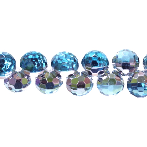 Ümar tahuline hõbetaustaga akrüülhelmes auk ühel küljel, 8mm