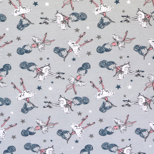 Tantsiva tüdrukuga, veniv, puuvillane kangas, Megan Blue Fabrics 007249, 150cm/220g