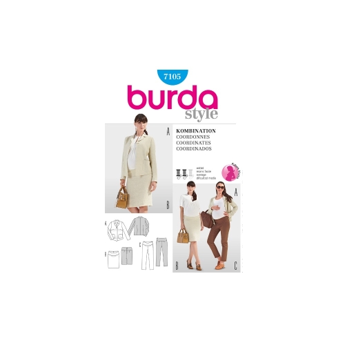 Lõiked suurustele nr. 34-46, Burda Style Nr. 7105