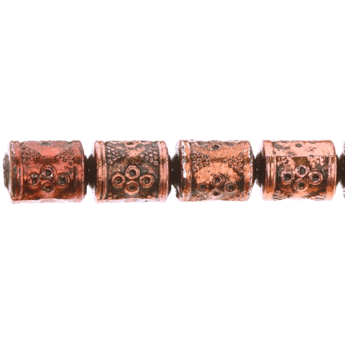 Torujas, graveeritud mustriga helmes CCB plastikust 15 x 12mm