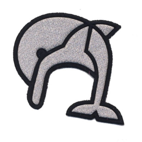 Triigitav Aplikatsioon; Hõbedane delfiin, 6 x 5,4cm