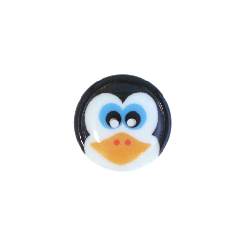 Pingviiniga, kahe auguga plastiknööp, 20mm/32L