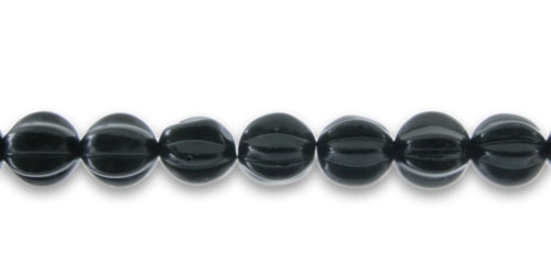 Must läbipaistmatu pikisooniline 10,5mm klaashelmes (Preciosa)