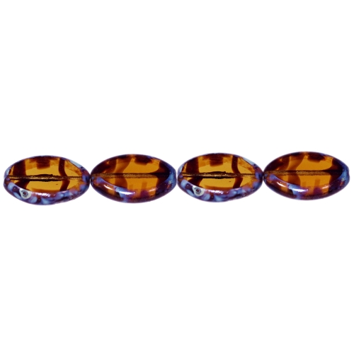 Piklik ovaalne, äärtest kirju maalinguga 20x14x4mm klaashelmes