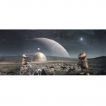 Kosmoseteemaline trikookangas, kupongina, 70x150cm, 13272