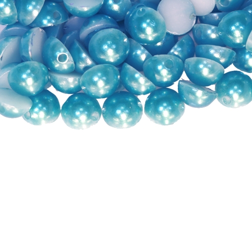 Ümarad lapikud pikuti aukudega, liimitavad plastikhelmed 8mm