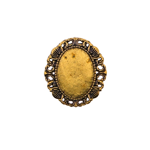 Ovaalne pitsiline pross, Round Pendant Face, 34 x 30 x 2mm