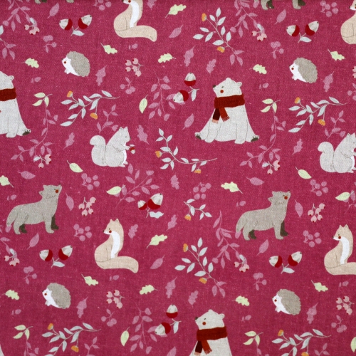 Metsaloomadega, puuvillane kangas (Poplin Willow), 150cm, 7001
