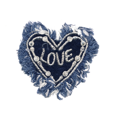 Triigitav aplikatsioon; Südamega teksa, "Love", 7,5 x 7 cm