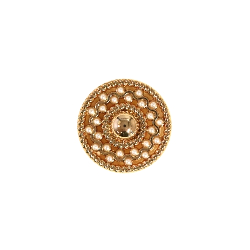 Reljeefne, pitsiline, pärliefektiga, metallist, kannaga nööp 18mm, 28L