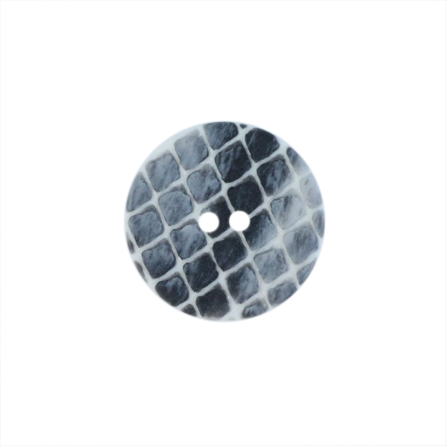 Reljeefse ussimustriga, kahe auguga plastiknööp, 20mm/32L