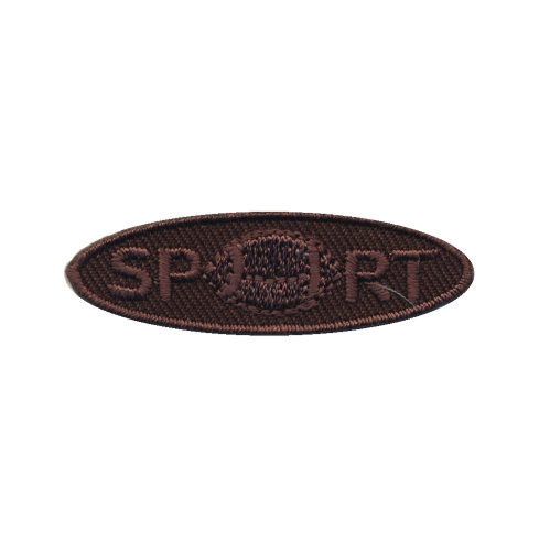 "Sport" väike ovaalne vapp tikitud triigitav piltaplikatsioon 5x1,5 cm