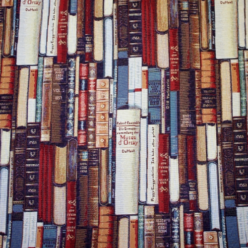 Raamatutega, gobelään, tugevam dekoratiivkangas, Books (Gobelin Premium), 145cm, DG3001