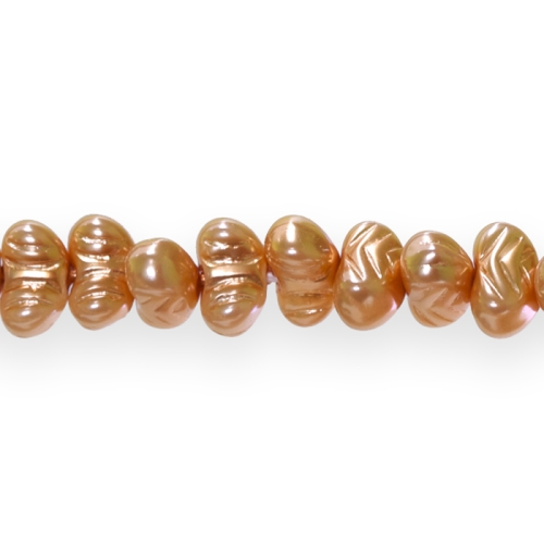 Piklik, lopergune, triibumustriga pärlmutter 8x4mm klaashelmes, Preciosa
