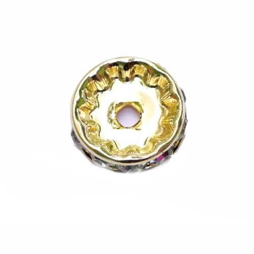 Disk Jewellery Spacer with Rhinestones, 12 x 3mm