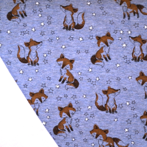 Rebastega, pehme pahupoolega trikotaažkangas (Fox Stars Melange Jogging), 150cm, 18622