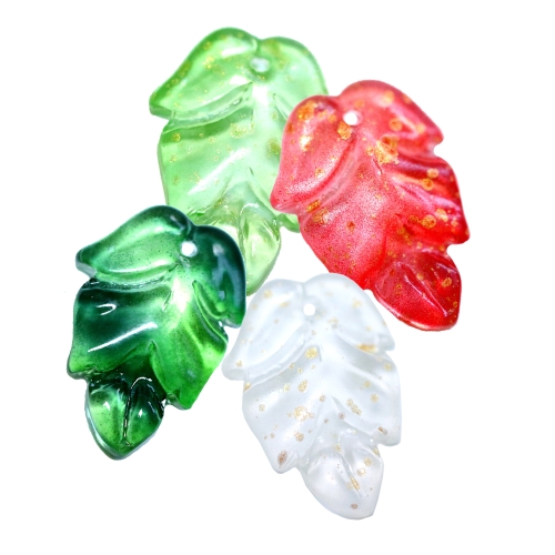Lehekujuline, ripatsitaoline klaashelmes, 22 x 16 x 5mm