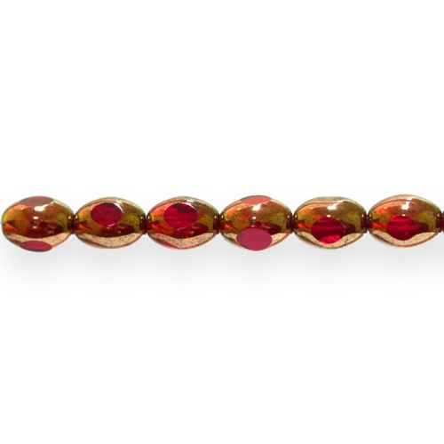 Ovaalne metalse kattega klaashelmes 8x6mm 