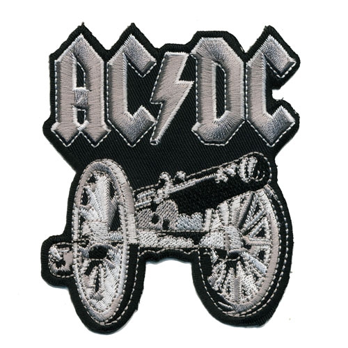 Embroidered Iron-On Patch; Cannon, "ACDC", 10 x 8,3 cm
