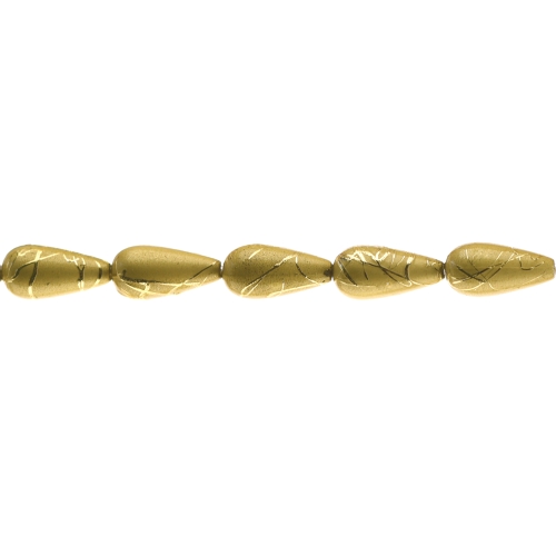 Tilgakujulised, metalsed akrüülhelmed, maalitud triipudega 15 x 8mm