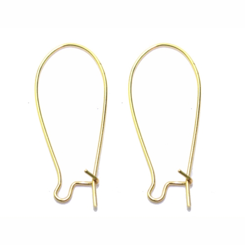 Earring Ear Wires, Closable; 2pc, 33 x 14mm