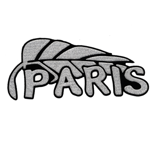 Triigitav aplikatsioon; Teksti lehega, "Paris", 14,5 x 6 cm