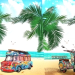 Hipibussidega, trikookangas kupongina 70 cm x 150 cm, Stenzo, 15214, Soodushind