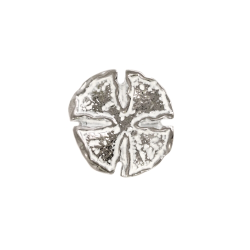 Lillekujuline, lopergune, krobeline, kannaga metallnööp, 21mm/32L