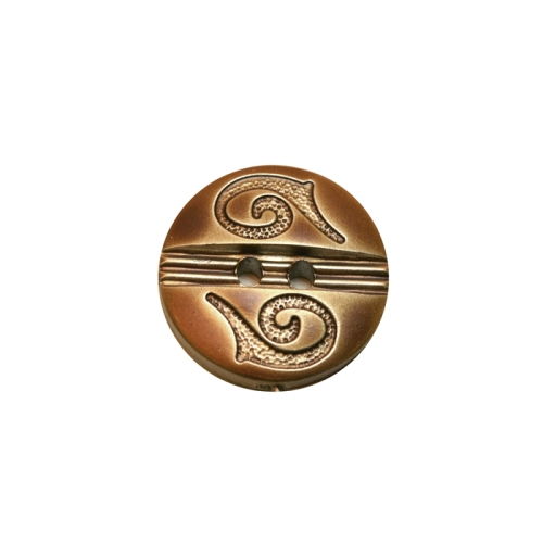 Metallilaadne, reljeefse mustriga, kahe auguga nööp ø22 mm, suurus: 34L