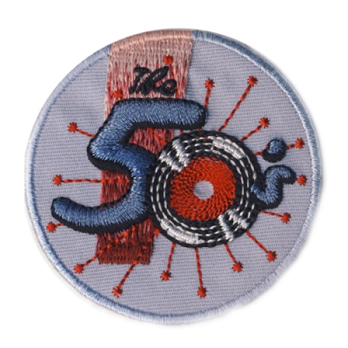 Embroidered Iron-On Patch; "The 50's", 6 cm