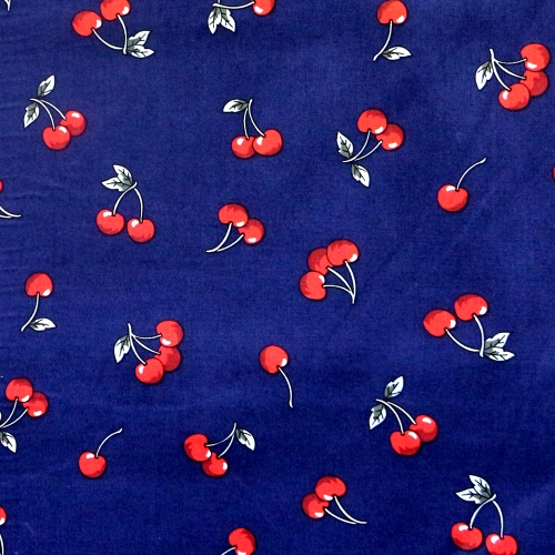 Kirssidega, puuvillane popliinkangas, 140cm, KC0439