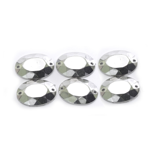 Metallilaadsed tahulised plastikust dekoratiivkivid, 18 × 13 mm, 6 tk pakis