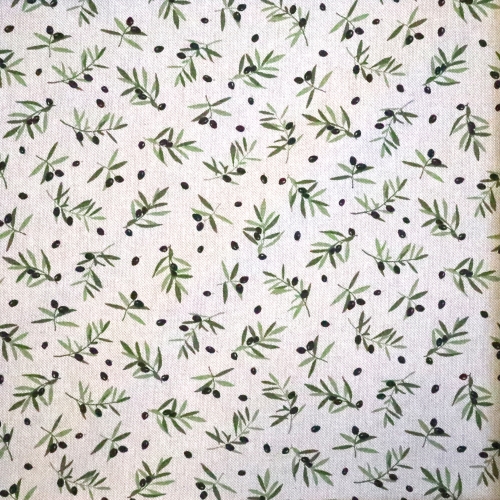 Oliiviokstega, tugevam dekoratiivkangas prinditud mustriga, Black Olive, (Linelook Print Premium), 145cm, DL3090