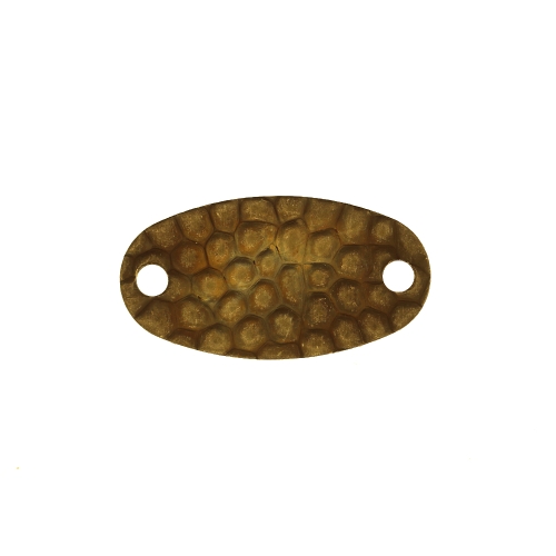 Ovaalne, reljeefse mummulise mustriga, kahe auguga, metallist riputis 19x16mm