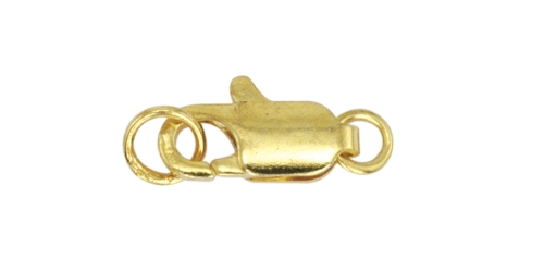 Karabiinhaak otstes rõngastega ,hõbetatud/kullatud, Lobster Clasp with two Jump Rings, 12mm