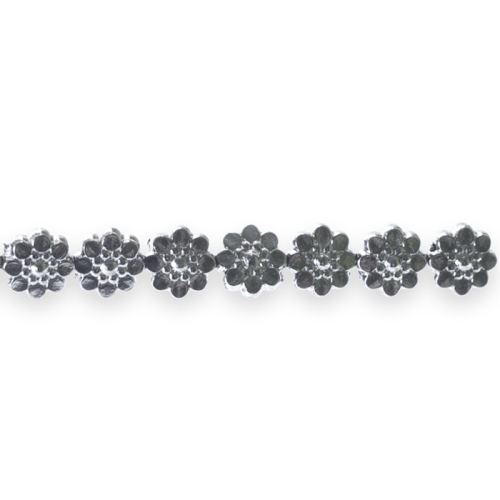Lillekujulised, lapikud metallilaadsed plastikhelmed 9 x 5mm