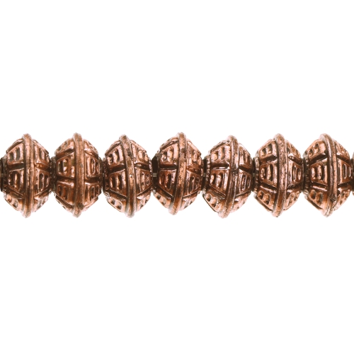 Rondellikujuline, graveeritud mustriga helmes CCB plastikust 10 x 6 mm